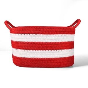 Target Bullseye Playground Red & White Striped Rope Basket, New